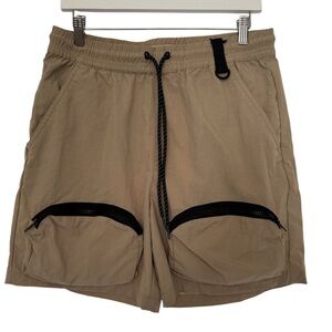 PACSUN Tan Cargo Shorts Men's Casual Elastic Waist‎ Drawstring Lightweight - Med